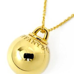 Tiffany & Co 18k Gold Hardware 19mm Ball Necklace Long